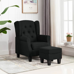Vidaxl - Poltrona, Poltrona da Salotto Design Moderno con Poggiapiedi Nera in Tessuto