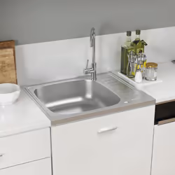 vidaXL Lavello da Cucina con Scarico Argento 600x500x155 mm Acciaio - Vista aggiuntiva 3