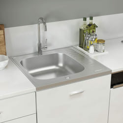 LAvello da cucina con scolapiatti in acciaio inox di alta qualità varie misure dimensioni: 600 x 600 x 155 mm