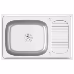 vidaXL Lavello da Cucina con Scarico Argento 800x500x155 in Acciaio - Vista aggiuntiva 2