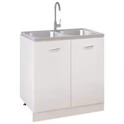 vidaXL Lavello Cucina Doppia Vasca 800x500x155 mm Argento Acciaio Inox - Vista aggiuntiva 3