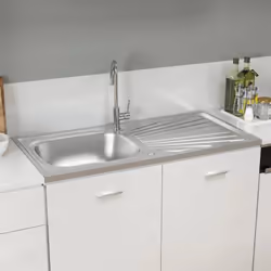 Questo lavello da cucina è un'aggiunta senza tempo all'arredamento della vostra cucina.È dotato di un unico lavabo extra prof ...