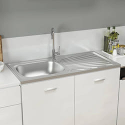 Lavello Cucina + Scolapiatti design classico in acciaio disponibili varie misure dimensioni: 1000 x 500 x 155 mm