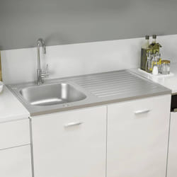 Lavello Cucina + Scolapiatti design classico in acciaio disponibili varie misure dimensioni: 1000 x 600 x 155 mm