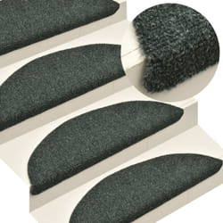 Vidaxl - Tappetini Autoadesivi Scale 15 pz Verdi 56x17x3 cm Agugliati 79240