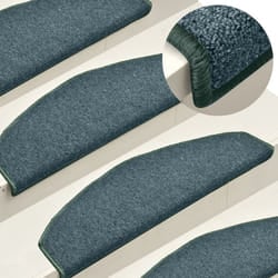 vidaXL Tappetini per scale 15 pz 65x24x4 cm Verde scuro Semicircolari Grandi