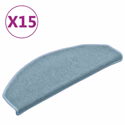 vidaXL Tappetini per scale 15 pz 65x24x4 cm Blu mare Semicircolari Grandi - Vista aggiuntiva 2