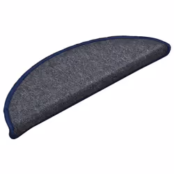 vidaXL Tappetini per scale 15 pz 56x17x3 cm Grigio scuro e blu semicircolari - Vista aggiuntiva 3
