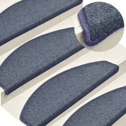 Vidaxl - 15 pz Tappetini per Scale, Tappeti Antiscivolo per Scale Interne per Bambini Grigio Scuro 65x24x4 cm