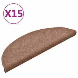vidaXL Tappetini per Scale 15 pz Marroni 56x17x3 cm - Vista aggiuntiva 2