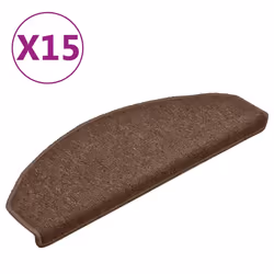 vidaXL Tappetini per scale 15 pz 65x24x4 cm Marrone Semicircolari Grandi - Vista aggiuntiva 2