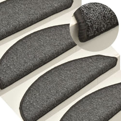 Vidaxl - 15 pz Tappetini per Scale, Tappeti Antiscivolo per Scale Interne per Bambini Grigio Scuro 56x17x3 cm