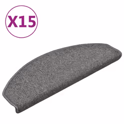 vidaXL Tappetini per scale 15 pz 65x24x4 cm Grigio scuro Semicircolari Grandi - Vista aggiuntiva 2