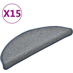 Vidaxl - Tappetini per Scale 15 pz Grigio Chiaro e Blu 56x17x3 cm 757919