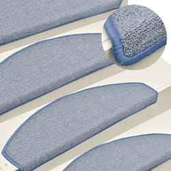 Vidaxl - 15 pz Tappetini per Scale, Tappeti Antiscivolo per Scale Interne per Bambini Grigio Chiaro e Blu 65x24x4 cm