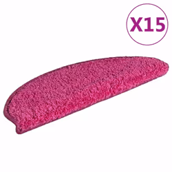 vidaXL Tappetini per scale 15 pz 65x21x4 cm rosa semicircolari grandi - Vista aggiuntiva 2