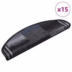 vidaXL Tappetini Autoadesivi per Scale 15 pz Nero e Grigio 65x21x4 cm - Vista aggiuntiva 2
