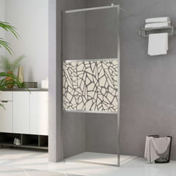 Parete per Doccia Walk-in in Vetro esg con Design in Pietra varie dimensioni dimensioni : 90x195 cm