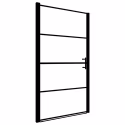 vidaXL Porta per Doccia in Vetro Temperato Smerigliato 81x195 cm Nero - Vista aggiuntiva 2