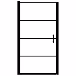 vidaXL Porta per Doccia in Vetro Temperato Smerigliato 81x195 cm Nero - Vista aggiuntiva 3