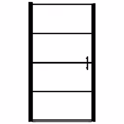 vidaXL Porta per Doccia in Vetro Temperato Smerigliato 91x195 cm Nero - Vista aggiuntiva 3