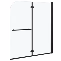 vidaXL Box Doccia Pieghevole a Libro 2 Pannelli in ESG 120x140 cm Nero - Vista aggiuntiva 3