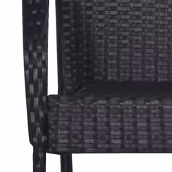 VidaXL 310087 sedia da esterno Terrazzo Rattan sintetico, Acciaio Nero - Vista aggiuntiva 4