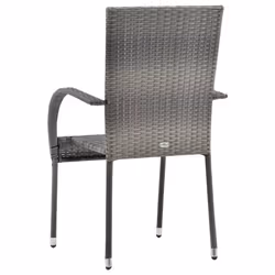 VidaXL 310088 sedia da esterno Terrazzo Rattan sintetico, Acciaio Grigio - Vista aggiuntiva 5
