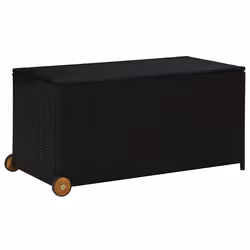 vidaXL Contenitore da Giardino Nero 120x65x61 cm in Polyrattan - Vista aggiuntiva 2