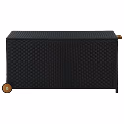 vidaXL Contenitore da Giardino Nero 120x65x61 cm in Polyrattan - Vista aggiuntiva 3