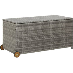 Contenitore da Giardino Grigio Chiaro 120x65x61 cm Polyrattan Vidaxl