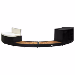 vidaXL Bordo Spa Nero in Polyrattan e Legno d'Acacia - Vista aggiuntiva 2