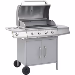 Questo raffinato barbecue e grill a gas ha 4 grandi zone cottura ed un fornello laterale, risultando l'ideale per feste all'a ...