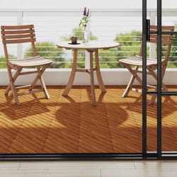 vidaXL Piastrelle Esterni 10 pz 30x30 cm in Legno Massello di Acacia