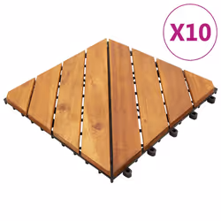 vidaXL Piastrelle Esterni 10 pz 30x30 cm in Legno Massello di Acacia - Vista aggiuntiva 2
