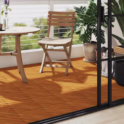 vidaXL Piastrelle Esterni 10 pz 30x30 cm in Legno Massello di Acacia - Vista aggiuntiva 3