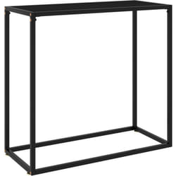Tavolo consolle design elegante e moderno con vetro 80x35x75cm vari colori colore : Nero