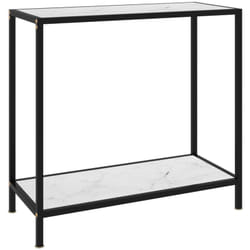 Tavolo Consolle, Tavolo da ingresso Bianco 80x35x75 cm in Vetro Temperato Vidaxl