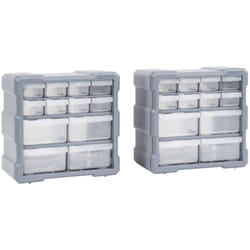 Set da 2 Contenitori con 12 Cassetti 26x16x26 cm disponibili vari colori colore: Grigio