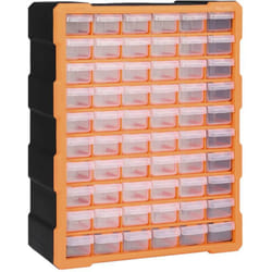 Mobile Contenitore Officina con Cassetti in pp Arancione Nero vari modelli modelli : 60 cassetti