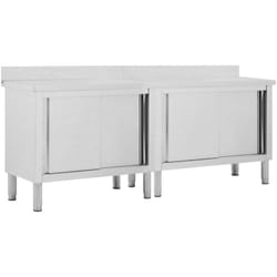 Vidaxl - Tavoli da Lavoro Ante Scorrevoli 2 pz 200x50x(95-97) cm Acciaio