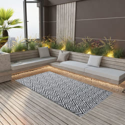 Tappeto da Esterni, Tappeto da Balcone Terrazza Bianco e Nero 160x230 cm in pp Vidaxl