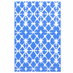 vidaXL Tappeto da Esterni ARAKIL Blu e Bianco 160x230 cm in PP - Vista aggiuntiva 2