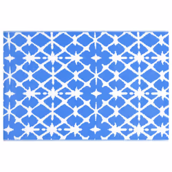 vidaXL Tappeto da Esterni ARAKIL Blu e Bianco 160x230 cm in PP - Vista aggiuntiva 3