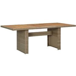 Tavolo da Giardino 200x100x74 cm con piano in legno e Polyrattan vari colori colore : Marrone
