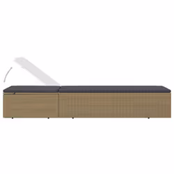 VidaXL 310146 sedia da esterno Salone Seduta imbottita Rattan sintetico, Acciaio Marrone, Grigio - Vista aggiuntiva 6