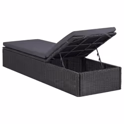 VidaXL 310148 sedia da esterno Salone Seduta imbottita Rattan sintetico, Acciaio Nero, Grigio - Vista aggiuntiva 4