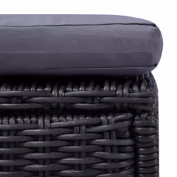 VidaXL 310148 sedia da esterno Salone Seduta imbottita Rattan sintetico, Acciaio Nero, Grigio - Vista aggiuntiva 5