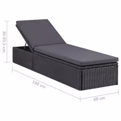 VidaXL 310148 sedia da esterno Salone Seduta imbottita Rattan sintetico, Acciaio Nero, Grigio - Vista aggiuntiva 6