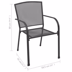 VidaXL 310154 sedia da esterno Terrazzo Antracite - Vista aggiuntiva 5